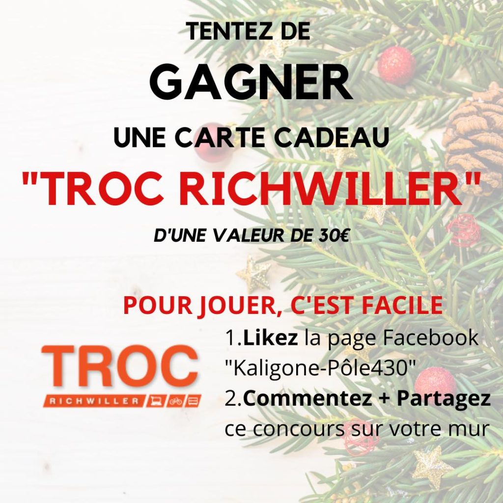 C'est Noël avant Noël !!! N'oubliez pas votre magasin Troc Richwiller est ouvert aujourd'hui dimanche 13 décembre 2020 de 14h à 18h. Une autre belle surprise vous y attend... Peut être le Père Noël ?